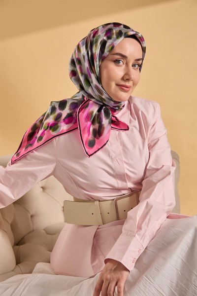 Twill İpek Eşarp Noiré Pembe 90x90