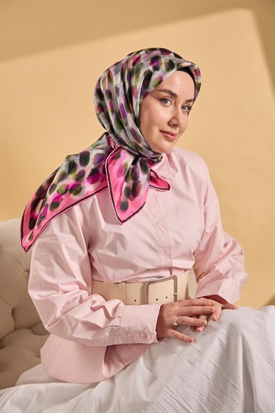 Twill İpek Eşarp Noiré Pembe 90x90