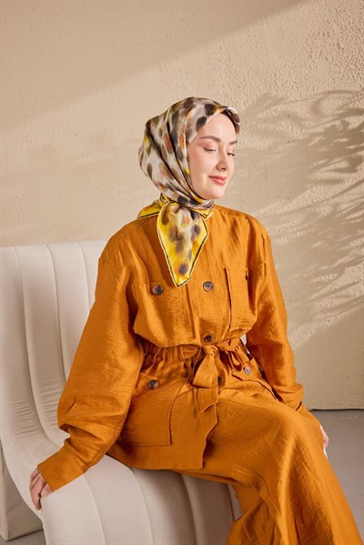 Twill İpek Eşarp Noiré Sarı 90x90