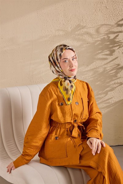 Twill İpek Eşarp Noiré Sarı 90x90