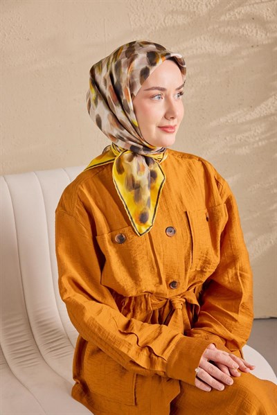 Twill İpek Eşarp Noiré Sarı 90x90