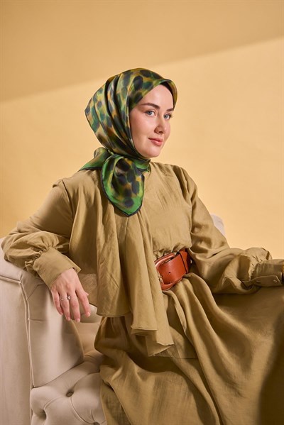Twill İpek Eşarp Noiré Yeşil 90x90