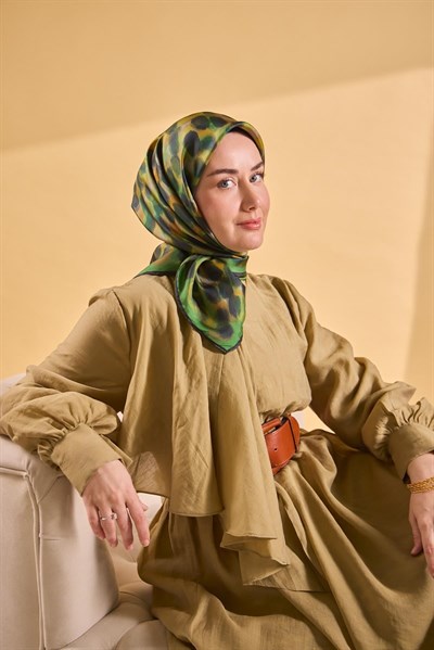 Twill İpek Eşarp Noiré Yeşil 90x90