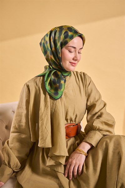 Twill İpek Eşarp Noiré Yeşil 90x90