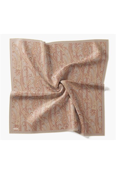 Twill İpek Eşarp Ottoman Paisley Gri