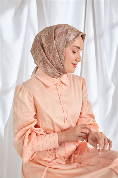 Twill İpek Eşarp Ottoman Paisley Gri