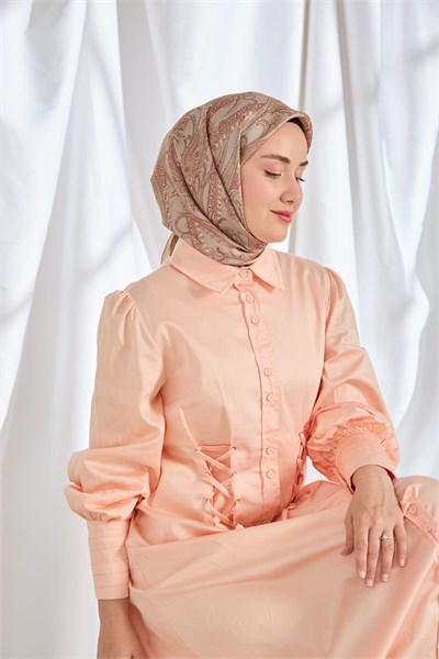 Twill İpek Eşarp Ottoman Paisley Gri
