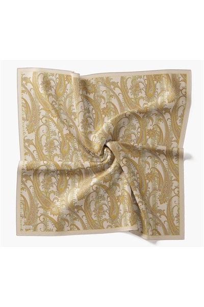 Twill İpek Eşarp Ottoman Paisley Krem