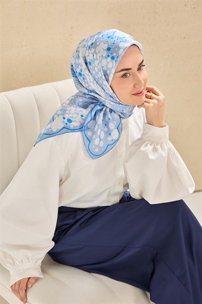 Twill İpek Eşarp Samanyolu Bebe Mavi 90x90