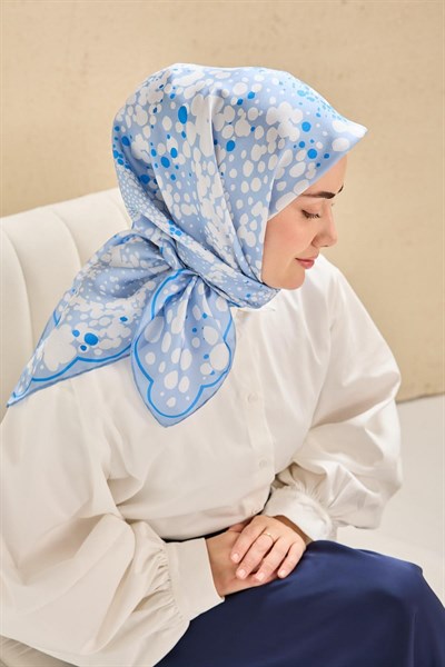 Twill İpek Eşarp Samanyolu Bebe Mavi 90x90