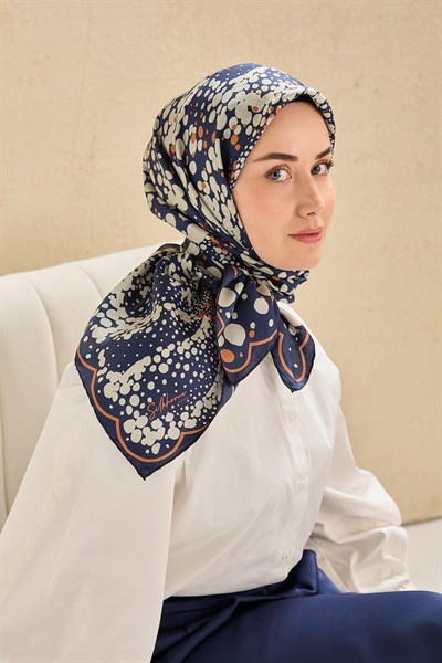 Twill İpek Eşarp Samanyolu Gece Mavisi 90x90