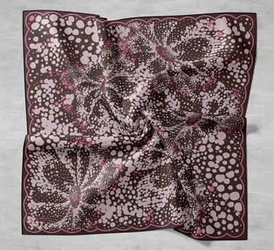Twill İpek Eşarp Samanyolu Kahverengi 90x90
