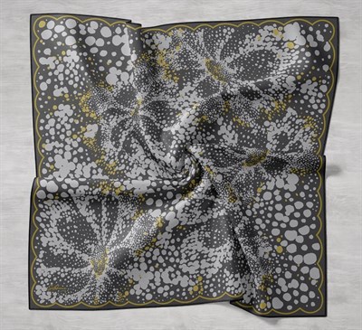 Twill İpek Eşarp Samanyolu Koyu Gri 90x90