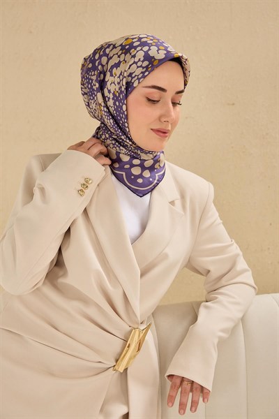 Twill İpek Eşarp Samanyolu Mor 90x90