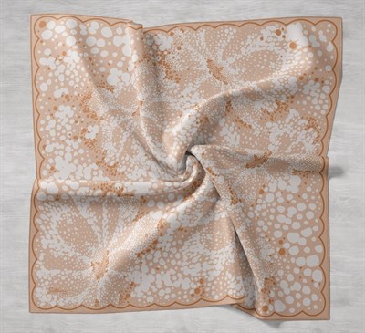 Twill İpek Eşarp Samanyolu Pastel Turuncu 90x90