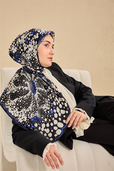 Twill İpek Eşarp Samanyolu Siyah 90x90