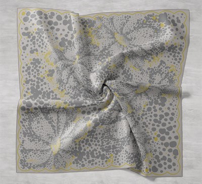Twill İpek Eşarp Samanyolu Yeşil Bej 90x90