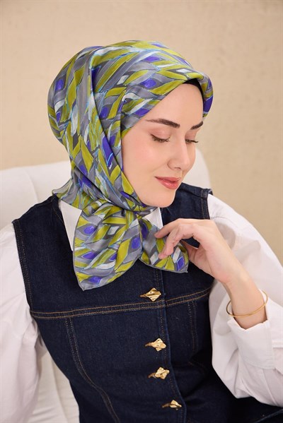 Twill İpek Eşarp Serenit Asit Yeşili 90x90