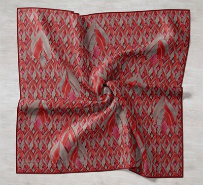 Twill İpek Eşarp Serenit Çilek Kırmızı 90x90