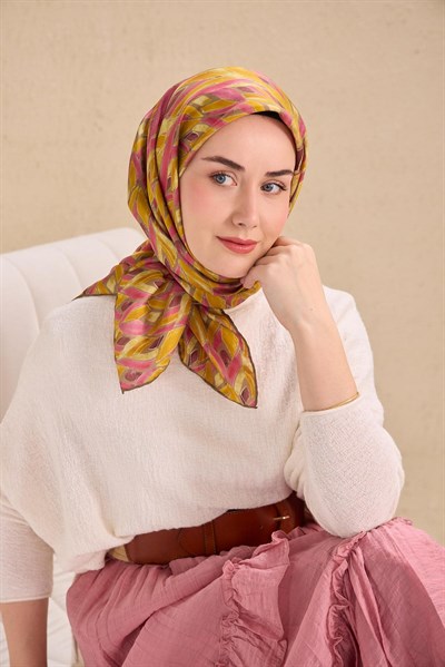 Twill İpek Eşarp Serenit Hardal 90x90