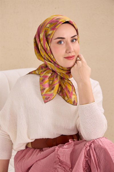 Twill İpek Eşarp Serenit Hardal 90x90