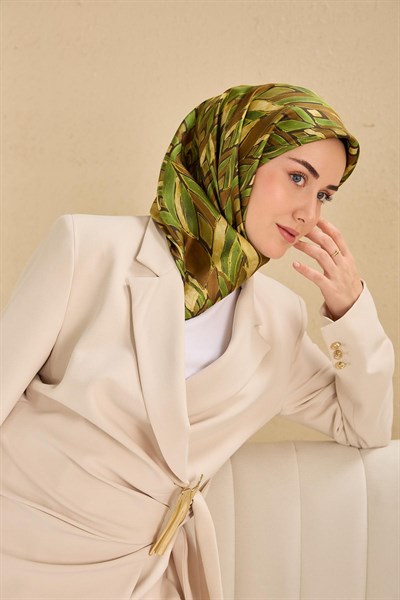 Twill İpek Eşarp Serenit Kahverengi 90x90