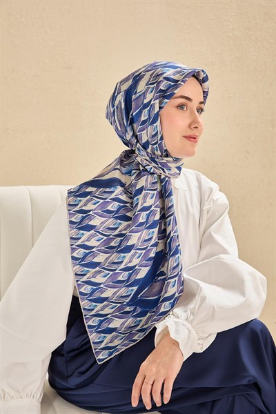 Twill İpek Eşarp Serenit Krem Mavi 90x90