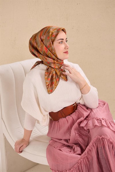 Twill İpek Eşarp Serenit Yeşil Gri 90x90
