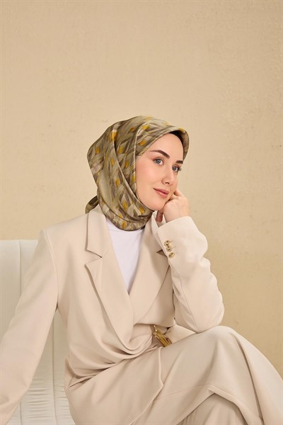 Twill İpek Eşarp Serenit Yeşil Vizon 90x90