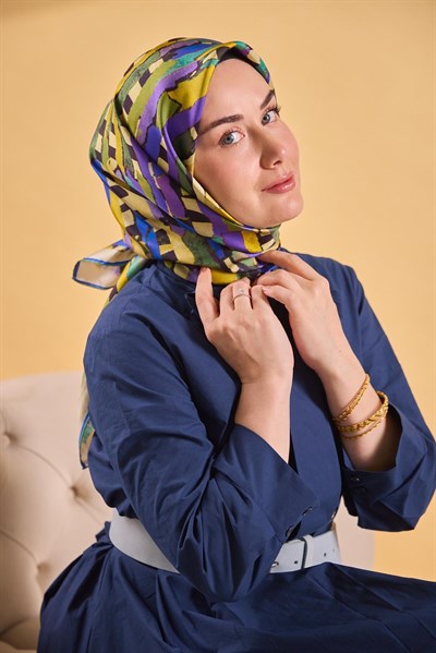 Twill İpek Eşarp Şerit Sarı