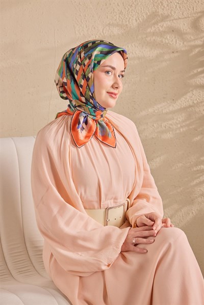 Twill İpek Eşarp Şerit Yavruağzı