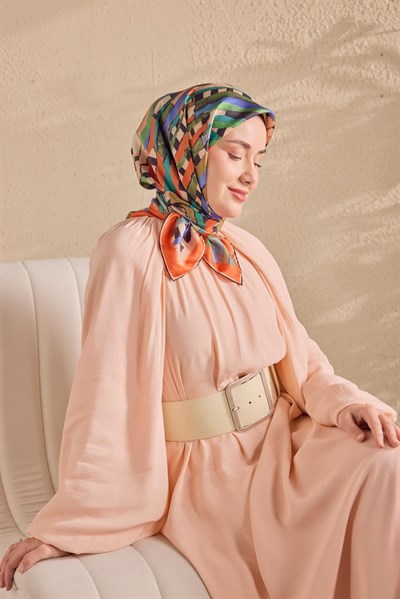 Twill İpek Eşarp Şerit Yavruağzı