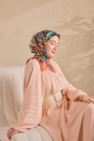 Twill İpek Eşarp Şerit Yavruağzı
