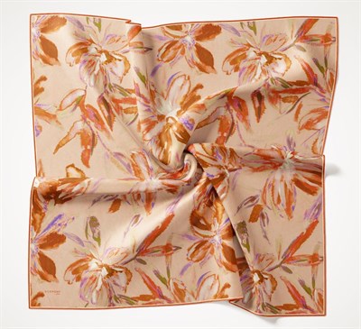 Twill İpek Eşarp Sulu Boya Kavuniçi 90x90