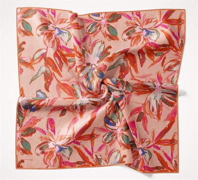 Twill İpek Eşarp Sulu Boya Somon 90x90