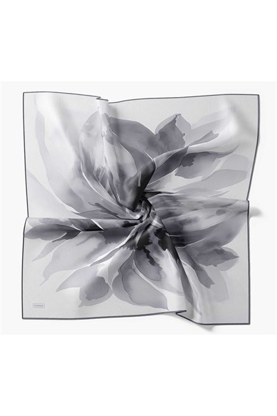 Twill İpek Eşarp Watercolor Gri