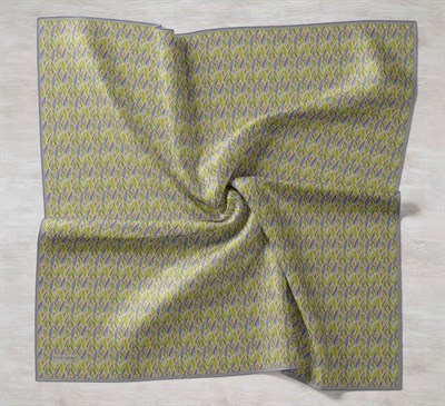 Twill İpek Eşarp Yaprak Ritmi Açık Yeşil 90x90