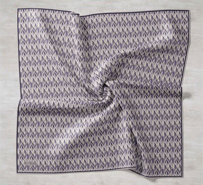Twill İpek Eşarp Yaprak Ritmi Eflatun 90x90