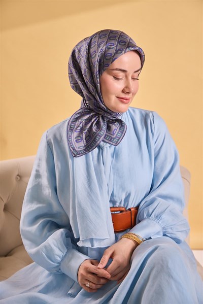 Twill İpek Eşarp Zincir Gri