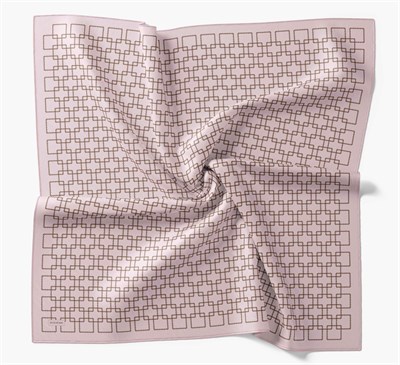 Twill İpek Eşarp Zincir Pudra 90x90