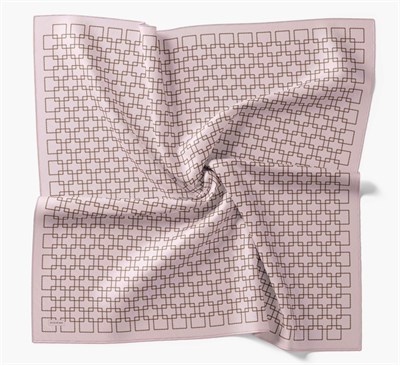 Twill İpek Eşarp Zincir Pudra 90x90