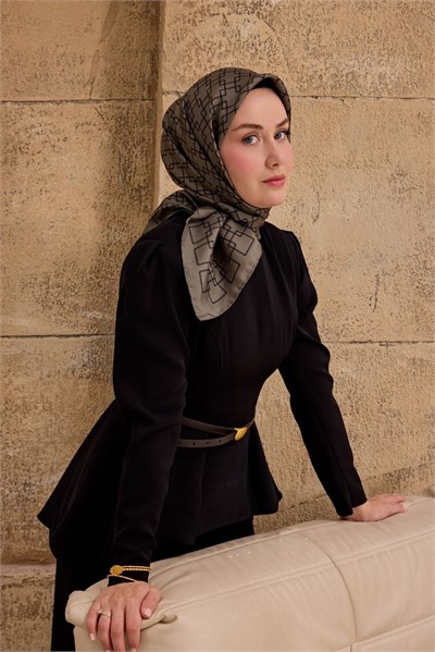 Twill İpek Eşarp Zincir Yeşil