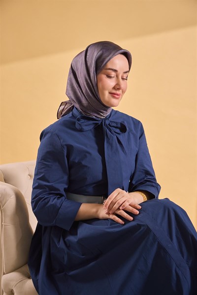 Twill İpek Geo Eşarp Yeşil Gri 90x90