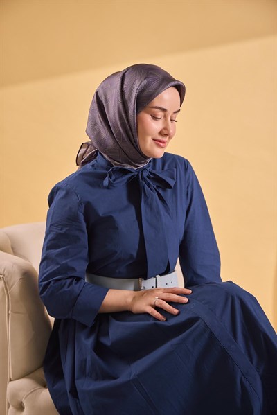 Twill İpek Geo Eşarp Yeşil Gri 90x90