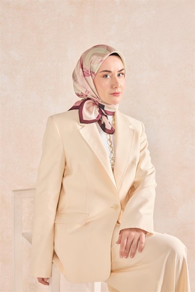 Twill İpek Petal Eşarp Gül Kurusu 90x90