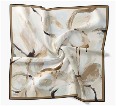 Twill İpek Petal Eşarp Yağ Yeşili 90x90