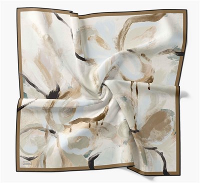 Twill İpek Petal Eşarp Yağ Yeşili 90x90