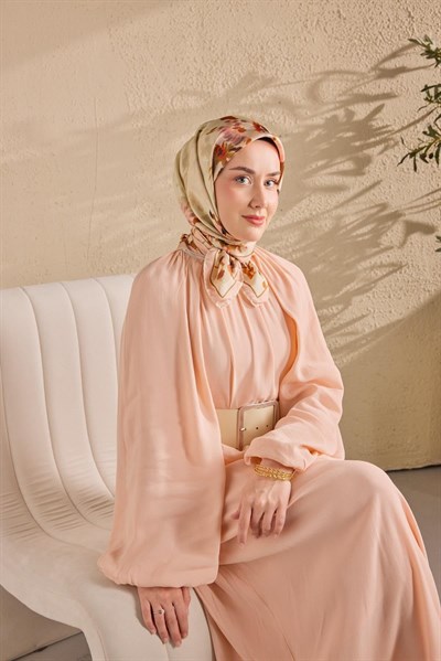 Twill İpek Watercolor Eşarp Pudra Pembe 90x90