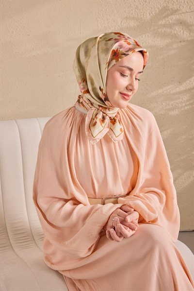 Twill İpek Watercolor Eşarp Pudra Pembe 90x90