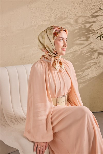 Twill İpek Watercolor Eşarp Pudra Pembe 90x90